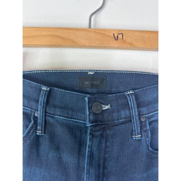 NWT Mother Insider Crop Step Fray Raw Cut Jeans Night Tripper Size: 27 - Picture 7 of 9